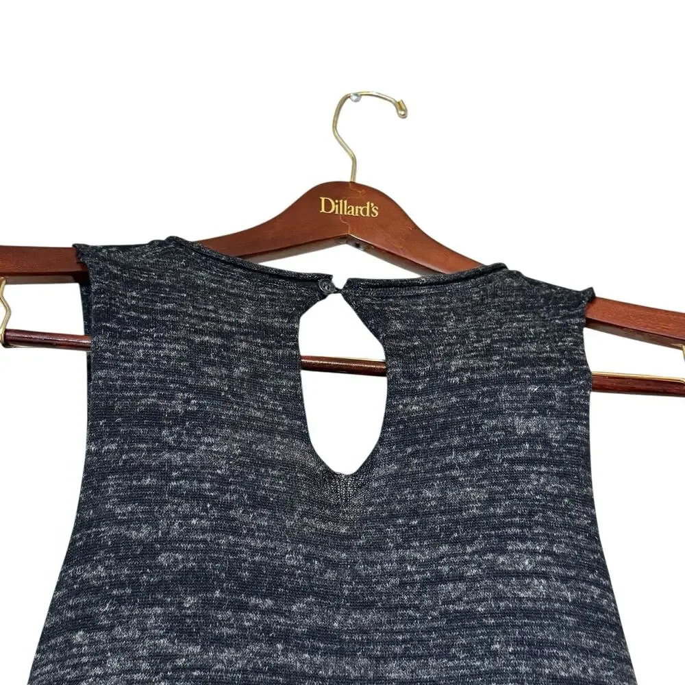 Zara Knit Women's Sleeveless V-Neck Jumpsuit Medium Gray Linen Blend Pockets